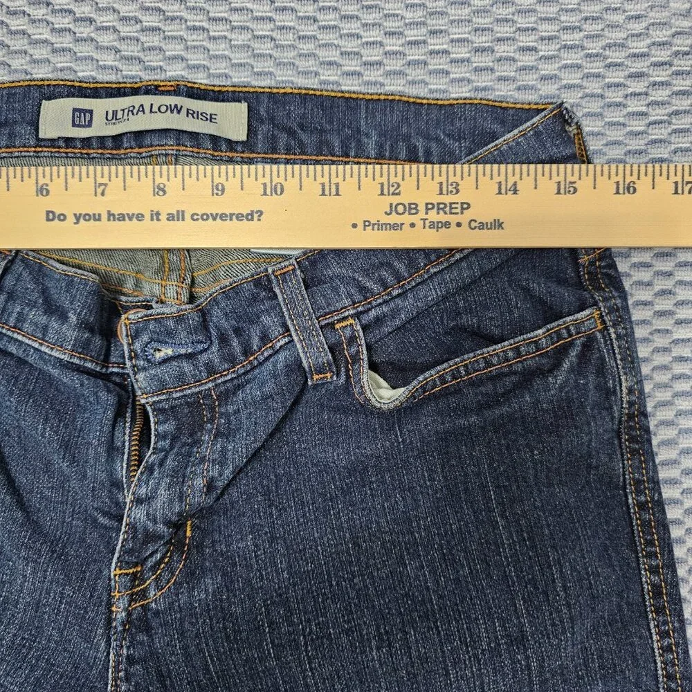 Gap Y2K Fashion Ultra Low Rise Ankle Flare Bootcut Jeans - Dark Wash Size 10 - Picture 7 of 11